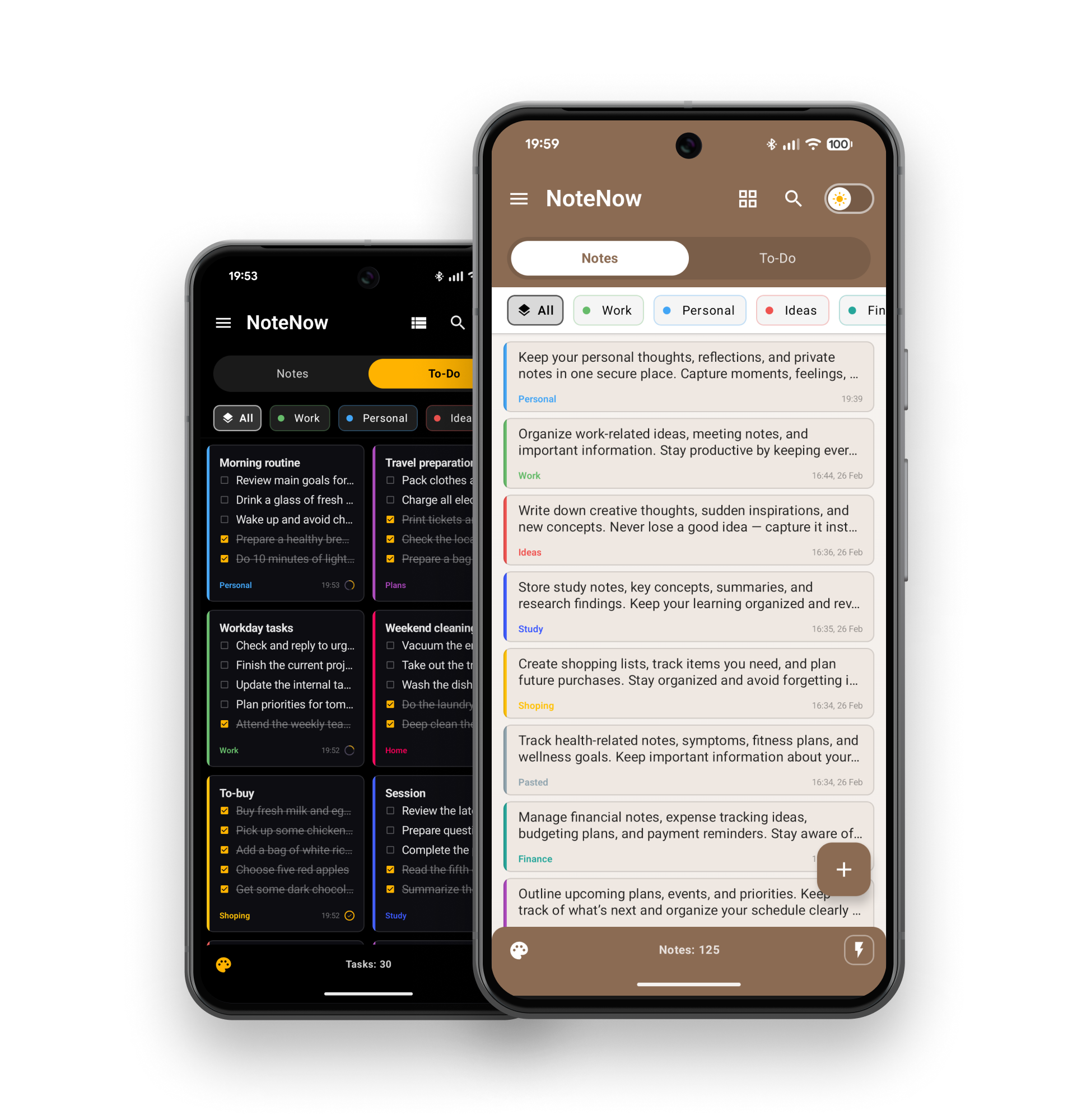NoteNow app screens